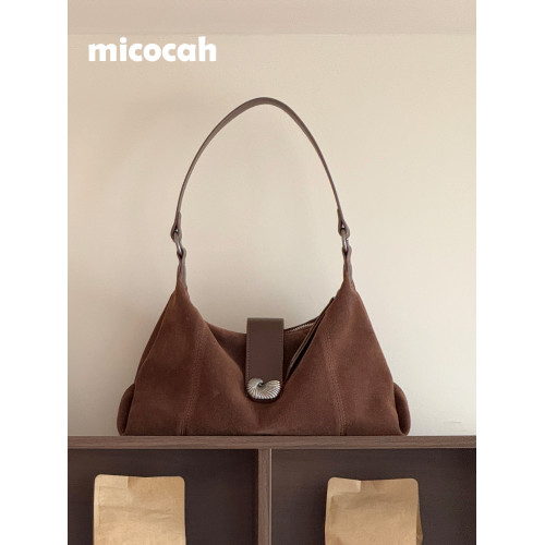 Micocah「海螺印象」小衆包包腋下包高級斜後後背包女包通勤托特包黑 Micocah「海螺印象」小衆包包腋下包高級斜後後背包女包通勤托特包黑