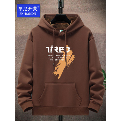菲尼丹矇/FNDAMON連帽衛衣男春秋冬大碼重磅加絨加厚青少年帽衫潮