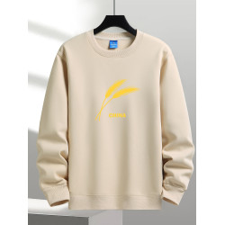 青少年男加絨圓領衛衣加厚潮流保暖棉質寬鬆秋冬打底外套上衣長袖