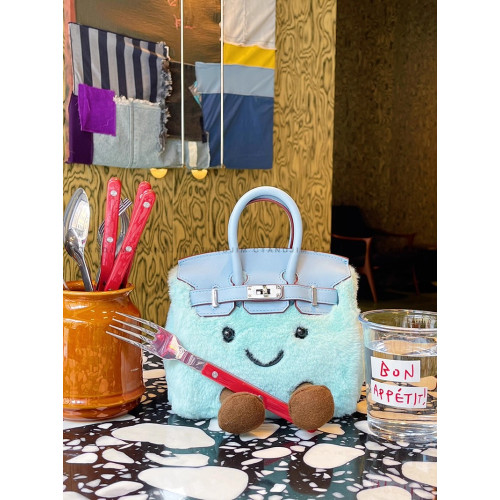 bk小精靈迷你小包包斜背超火毛茸茸小方包可愛手提小拎包可放手機