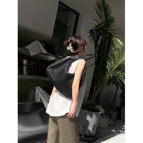 超火真皮編織包包女托特包2026新款牛皮大容量單肩腋下包小衆手提