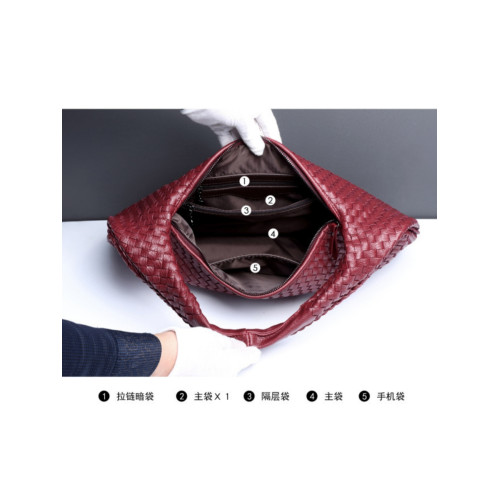 超火真皮編織包包女托特包2026新款牛皮大容量單肩腋下包小衆手提