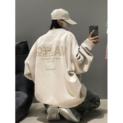 重磅麂皮絨圓領衛衣男2026新款時尚潮牌美式春秋款慵懶風寬鬆外套 重磅麂皮絨圓領衛衣男2026新款時尚潮牌美式春秋款慵懶風寬鬆外套