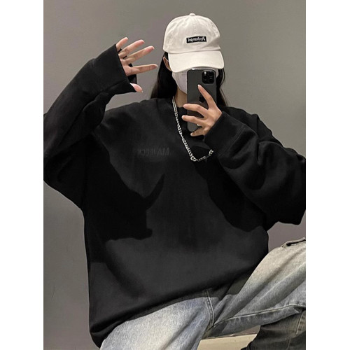 重磅麂皮絨圓領衛衣男2026新款時尚潮牌美式春秋款慵懶風寬鬆外套 重磅麂皮絨圓領衛衣男2026新款時尚潮牌美式春秋款慵懶風寬鬆外套