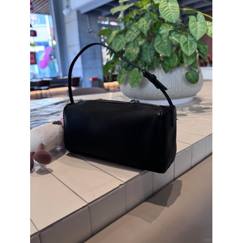 90s包小衆頭層牛皮手提包簡約復古手拎單肩包迷你麂皮斜背筆筒包