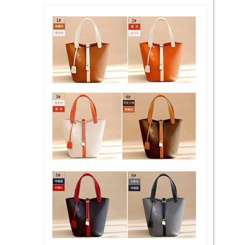 菜籃子女包原版真牛皮水桶包全手縫蠟線手工diy自製材料包大象灰