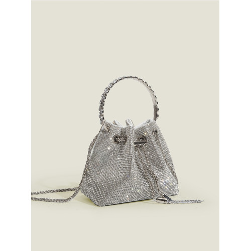 2025新款鑲鑽法式小衆設計水桶包閃亮宴會百搭高級感鏈條網紅女包 2025新款鑲鑽法式小衆設計水桶包閃亮宴會百搭高級感鏈條網紅女包