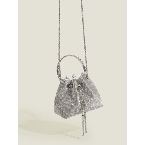 2025新款鑲鑽法式小衆設計水桶包閃亮宴會百搭高級感鏈條網紅女包 2025新款鑲鑽法式小衆設計水桶包閃亮宴會百搭高級感鏈條網紅女包