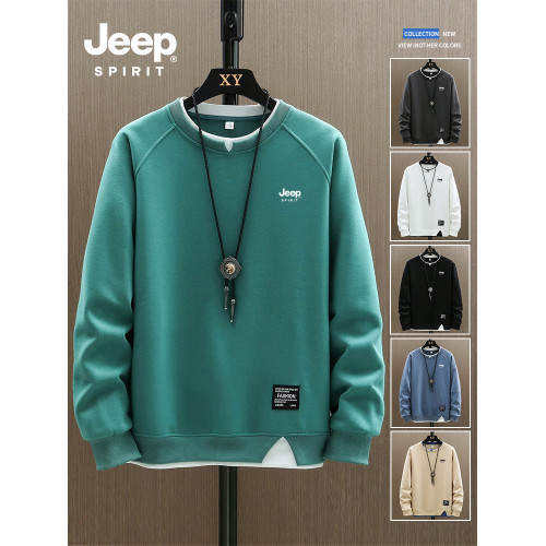 JEEP吉普圓領衛衣男春秋季2025新款寬鬆潮流長袖t恤加絨秋裝上衣 JEEP吉普圓領衛衣男春秋季2025新款寬鬆潮流長袖t恤加絨秋裝上衣
