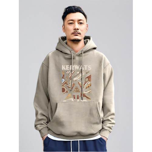 香港潮牌餘文樂重磅440克加絨衛衣男秋冬季連帽寬鬆大碼紅色衣服