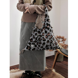 housedesign原創2025冬季復古毛絨質感單肩包小衆個性豹紋腋下包