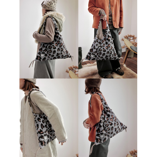 housedesign原創2025冬季復古毛絨質感單肩包小衆個性豹紋腋下包 housedesign原創2025冬季復古毛絨質感單肩包小衆個性豹紋腋下包