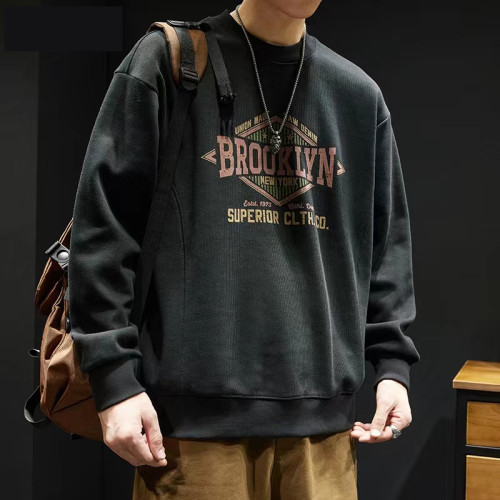 重磅380g圓領衛衣男秋季潮牌寬鬆大碼潮流美式印花套頭長袖上衣服 重磅380g圓領衛衣男秋季潮牌寬鬆大碼潮流美式印花套頭長袖上衣服