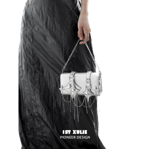 1STXULIE超A四芒鏈條手提包原創小衆設計配飾手機包斜後後背包