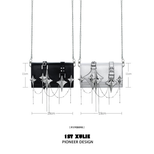 1STXULIE超A四芒鏈條手提包原創小衆設計配飾手機包斜後後背包