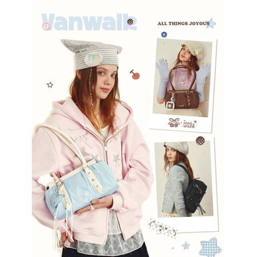 VANWALK糯米團 小衆大容量波點腋下單肩托特包女通勤休閒手提包包