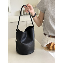 2026新款韓國小衆ins荔枝紋軟皮簡約水桶包時尚百搭單肩腋下包女