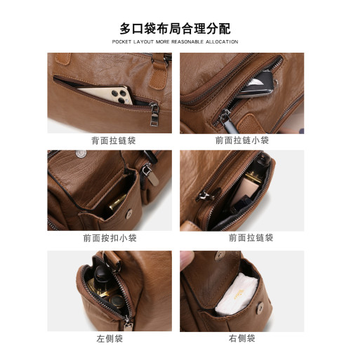 軟皮波士頓枕頭包2026新款手提包保齡球包大容量單肩包復古斜後後背包