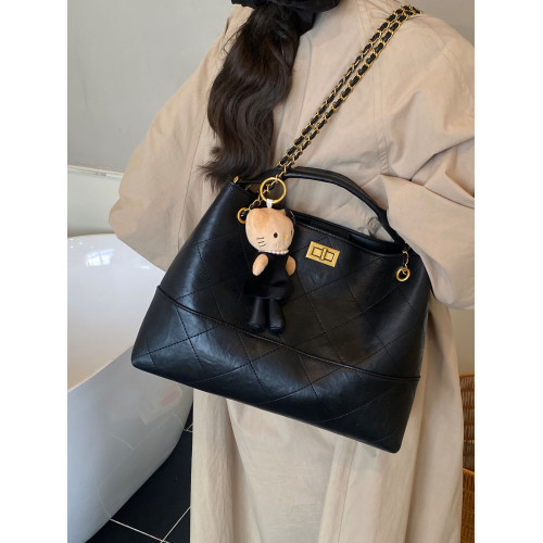 鏈條小香風大容量水桶包包2025秋季新款麂皮絨高級感通勤女斜後後背包