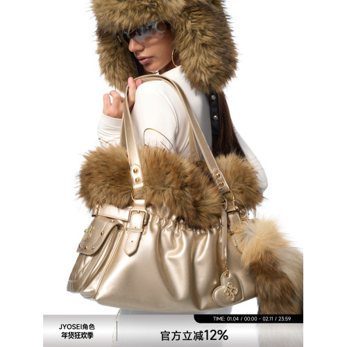 方圓同款JYOSEI角色原創“欲望都市”復古辣妹風大容量腋下托特包