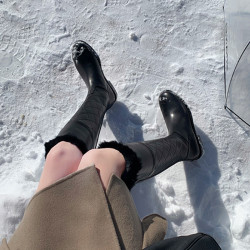 白色雪地靴女冬季加絨加厚皮毛一體保暖平底長筒靴高筒棉靴瘦瘦靴