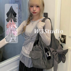 W3Studio韓國Siweol107許允真同款蝴蝶結托特包大容量腋下單肩包