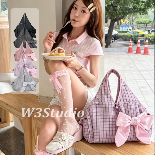 W3Studio韓國Siweol107許允真同款蝴蝶結托特包大容量腋下單肩包