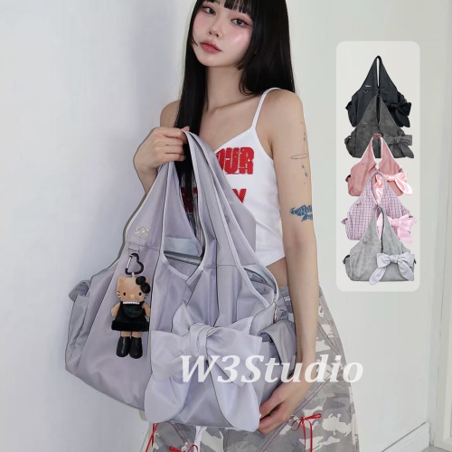 W3Studio韓國Siweol107許允真同款蝴蝶結托特包大容量腋下單肩包