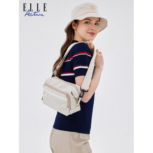 ELLE Active時尚斜後後背包女休閒運動單肩包戶外騎行腰包輕便健身包