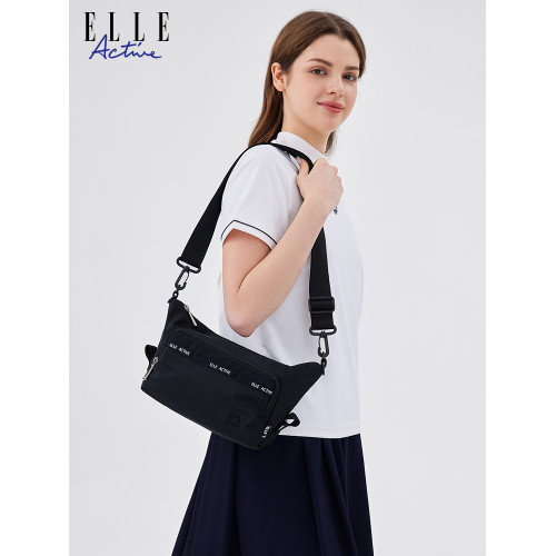 ELLE Active時尚斜後後背包女休閒運動單肩包戶外騎行腰包輕便健身包