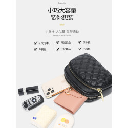 真皮小包包女2026新款百搭菱格小香風單肩斜後後背包女士休閒媽媽小包