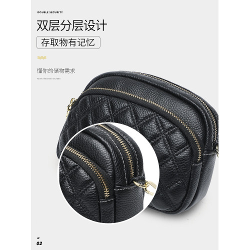 真皮小包包女2026新款百搭菱格小香風單肩斜後後背包女士休閒媽媽小包