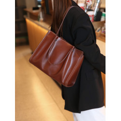 純牛皮大容量單肩手提包女百搭2026冬季新款真皮腋下包氣質托特包