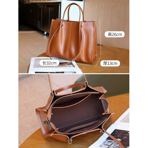 純牛皮大容量單肩手提包女百搭2026冬季新款真皮腋下包氣質托特包 純牛皮大容量單肩手提包女百搭2026冬季新款真皮腋下包氣質托特包