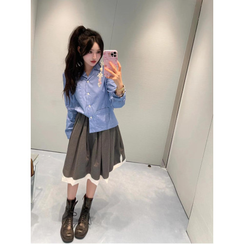 miu家新款~做舊真皮戰損靴復古長筒靴牛仔靴皮帶釦騎士靴短靴子女