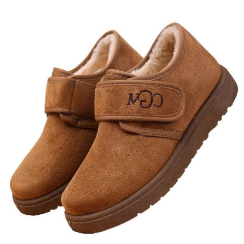 鞋子女棉鞋魔術貼雪地靴加絨加厚博肯鞋百搭休閒短靴防寒保暖棉靴