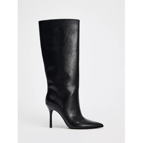 ZA黑色長靴2026秋冬新款寬筒細高跟尖頭高筒靴百搭側拉鍊時裝女靴 ZA黑色長靴2026秋冬新款寬筒細高跟尖頭高筒靴百搭側拉鍊時裝女靴