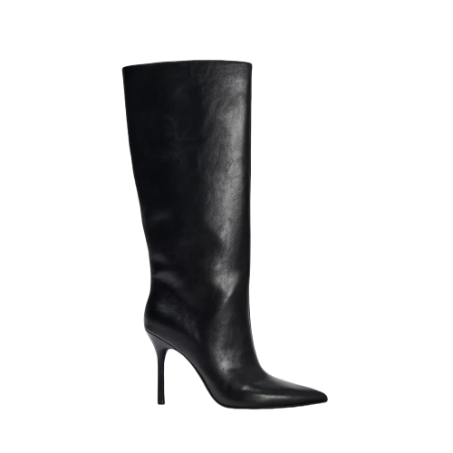 ZA黑色長靴2026秋冬新款寬筒細高跟尖頭高筒靴百搭側拉鍊時裝女靴 ZA黑色長靴2026秋冬新款寬筒細高跟尖頭高筒靴百搭側拉鍊時裝女靴