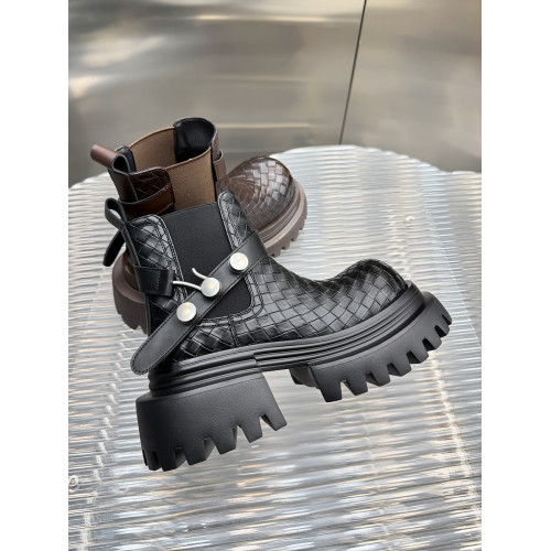 真皮編織厚底復古英倫風菸筒靴女2026秋冬季新款洋氣小短靴子女鞋