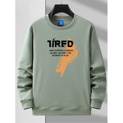 春秋季男薄款衛衣套頭圓領寬鬆加大碼長袖上衣無帽外套純色打底衫