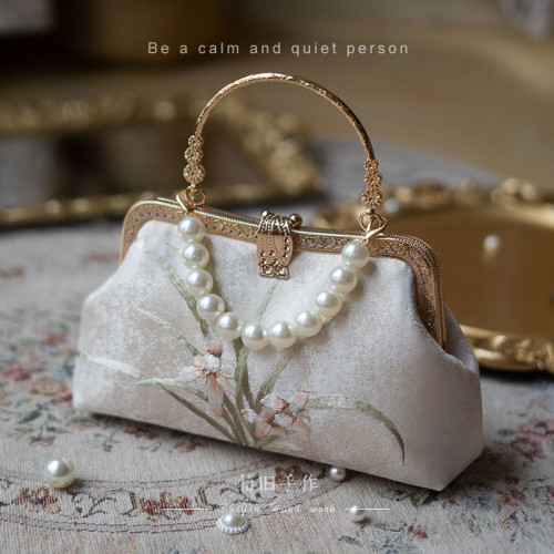 原創款梅蘭竹刺綉手工包中式古風媽媽包配旗袍女士婚禮手提小拎包 原創款梅蘭竹刺綉手工包中式古風媽媽包配旗袍女士婚禮手提小拎包