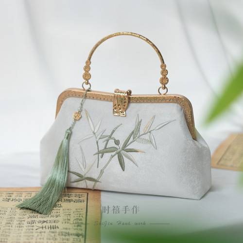 原創款梅蘭竹刺綉手工包中式古風媽媽包配旗袍女士婚禮手提小拎包 原創款梅蘭竹刺綉手工包中式古風媽媽包配旗袍女士婚禮手提小拎包