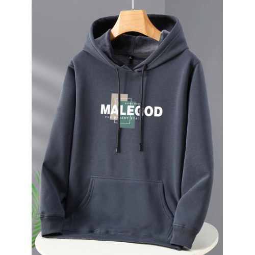 潮牌銀狐絨連帽衫男衛衣加絨加厚加肥加大碼寬鬆休閒秋冬保暖外套