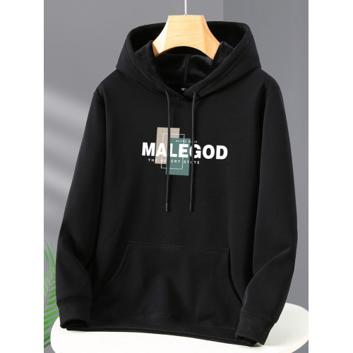 潮牌銀狐絨連帽衫男衛衣加絨加厚加肥加大碼寬鬆休閒秋冬保暖外套