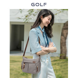 GOLF/高爾夫女士斜後後背包2026新款時尚休閒帆布包單肩中年媽媽包
