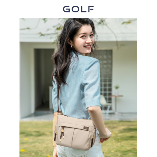 GOLF/高爾夫女士斜後後背包2026新款時尚休閒帆布包單肩中年媽媽包