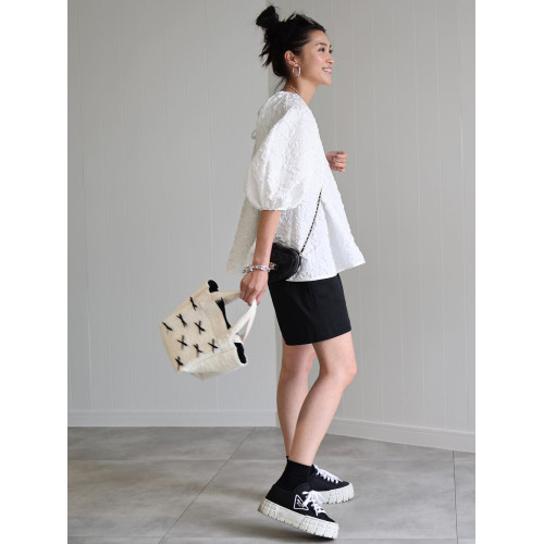 日本ayako蝴蝶結托特包大容量可斜背純棉沙灘包通勤媽咪包手提包