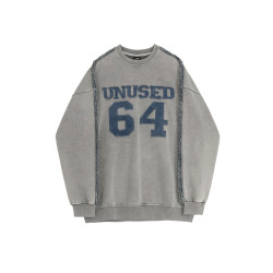 MRCYC字母刺綉圓領衛衣男秋季新款寬鬆上衣韓系潮流做舊套頭外套