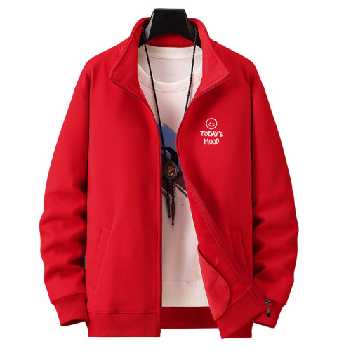 純棉開衫衛衣男士2022秋冬款加絨加厚寬鬆男裝休閒立領上衣外套 純棉開衫衛衣男士2022秋冬款加絨加厚寬鬆男裝休閒立領上衣外套