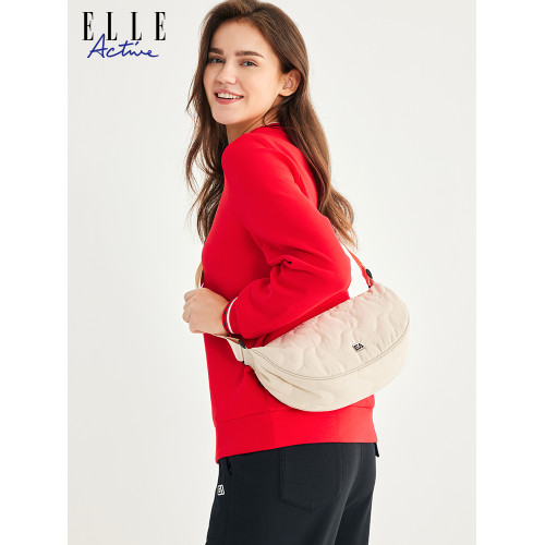 ELLE Active簡約百搭單肩斜後後背包高級感女包時尚腋下包餃子包